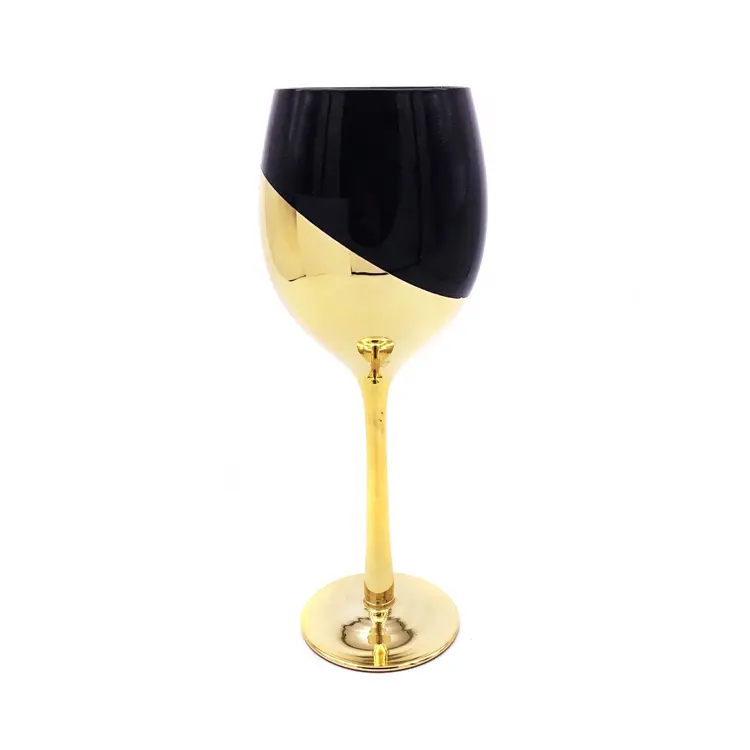חצי זהב ציפוי יין זכוכית ציפוי יין זכוכית משתה בר KTV שמפניה גביעי שחור יין זכוכית
