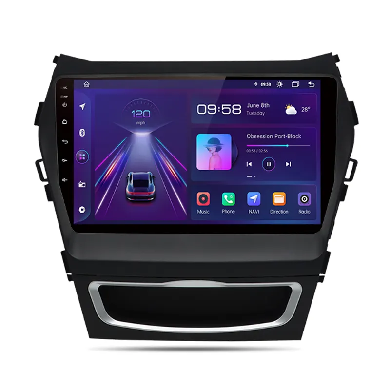 Junsun V1 AI Voice para Hyundai Santa Fe 3 Android Auto Car Radio para Hyundai Santa Fe 3 2013-2016 Car Multimedia GPS auto radio