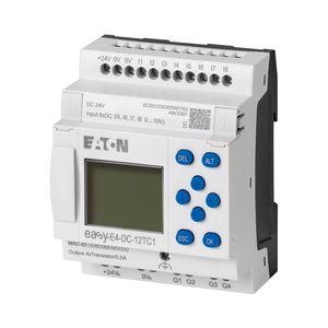 Eaton Moeller Series EASY E4 Relés de control Pantalla (Ethernet expandible) 24 V DC Entradas Digital 8 Analógico 4 Tornillo Terminal - Product Image 1