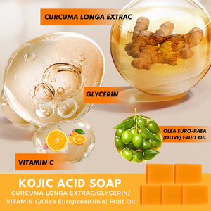 Label pribadi buatan tangan obat pemutih sabun batang kunyit pembersihan mendalam untuk Kulit Normal - Product Image 5