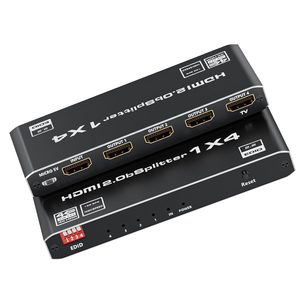 4K HDMIスプリッター1 in 4 Out、1x 4 HDMIスプリッター4K @ 60Hz 8:8:8 HDR、HDMI 2.0、HDCP 2.2、18Gbps、自動EDID - Product Image 1