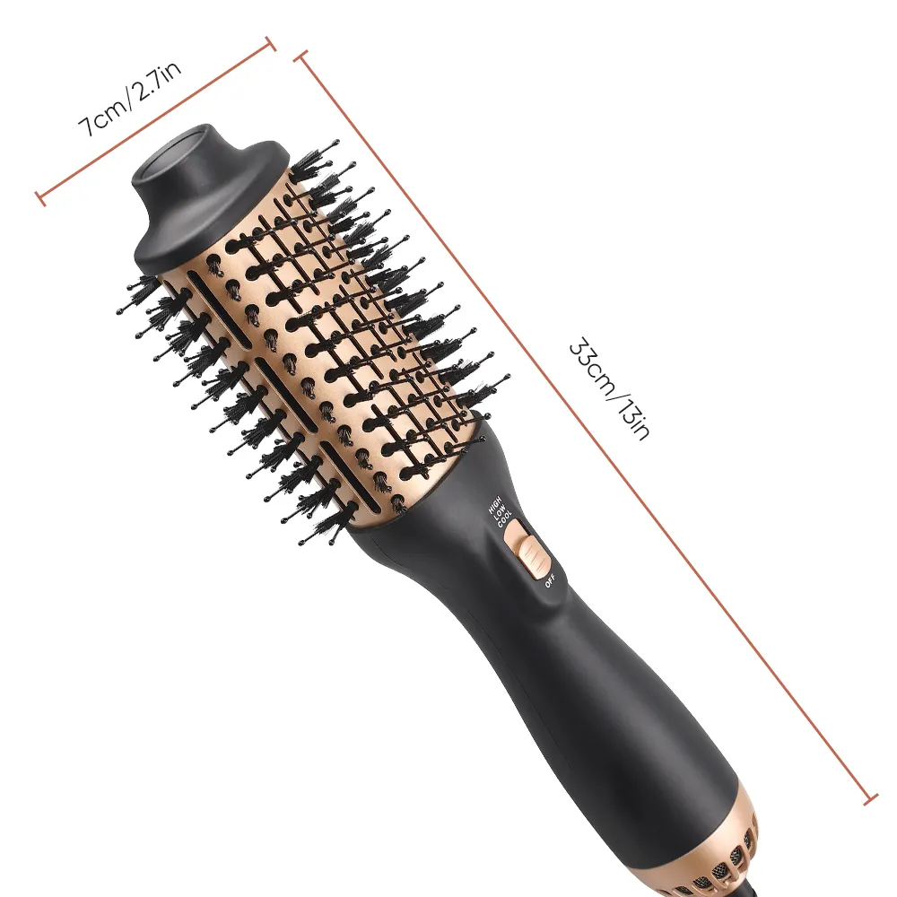 Electric Professional Heat Cold Hot Air Brush Styler One Step Hair Dryer Volumizer 3 in 1 Negative Ion Hair Straightener Comb