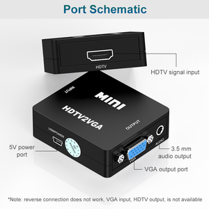 高品质HDTV2VGA转换器，带USB电缆迷你转换器HDTV至VGA和3.5毫米音频输出 - Product Image 4