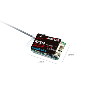 Radyolink R8SM 8 kanal 2.4G küçük alıcı desteği SBUS PPM 8CH Mini FPV için yarış Drone uçak T8FB T8S RC4GS V2 verici - Product Image 5