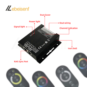 DC 5-24V Smart LED Touch Sync Controller musicale custodia in ferro 1-5 canali PWM Signal Dimmer porta Ethernet sincronizzatore con telecomando RF - Product Image 2