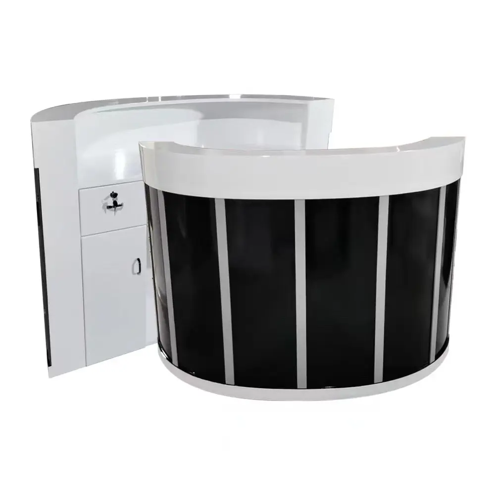 White Counter Modern Simple Design Office Small Reception Desk Beauty Salon Commercial Office Metal Chinese Office Furniture