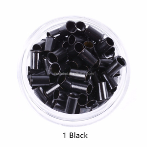 7色オプション3.4*3.0 * 6.0MMフレアユーロロック人毛エクステンションツール用マイクロ銅管 - Product Image 1