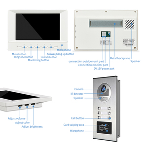 Sistema de intercomunicación para videoportero de 6 apartamentos con visión nocturna, monitor de cámara a Color, aplicación Tuya, tarjeta de identificación, timbre de desbloqueo - Product Image 5