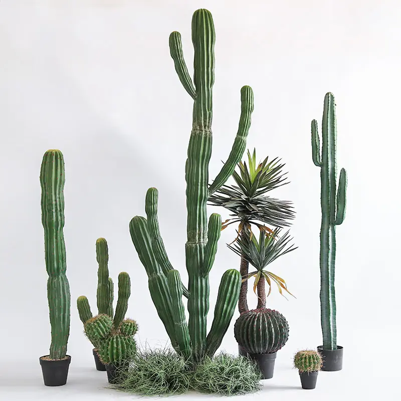 Cactus gigante de plástico, Plantas y flores artificiales grandes para Decoración de casa, venta al por mayor