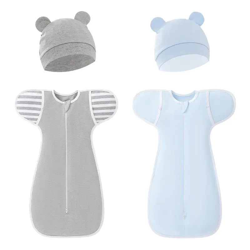 Spring Receiving Blanket Neugeborene Baby Wickel decke Baumwolle Schlafsack Decken Baby Swaddle Sets Mit Hut 2psc Anzug