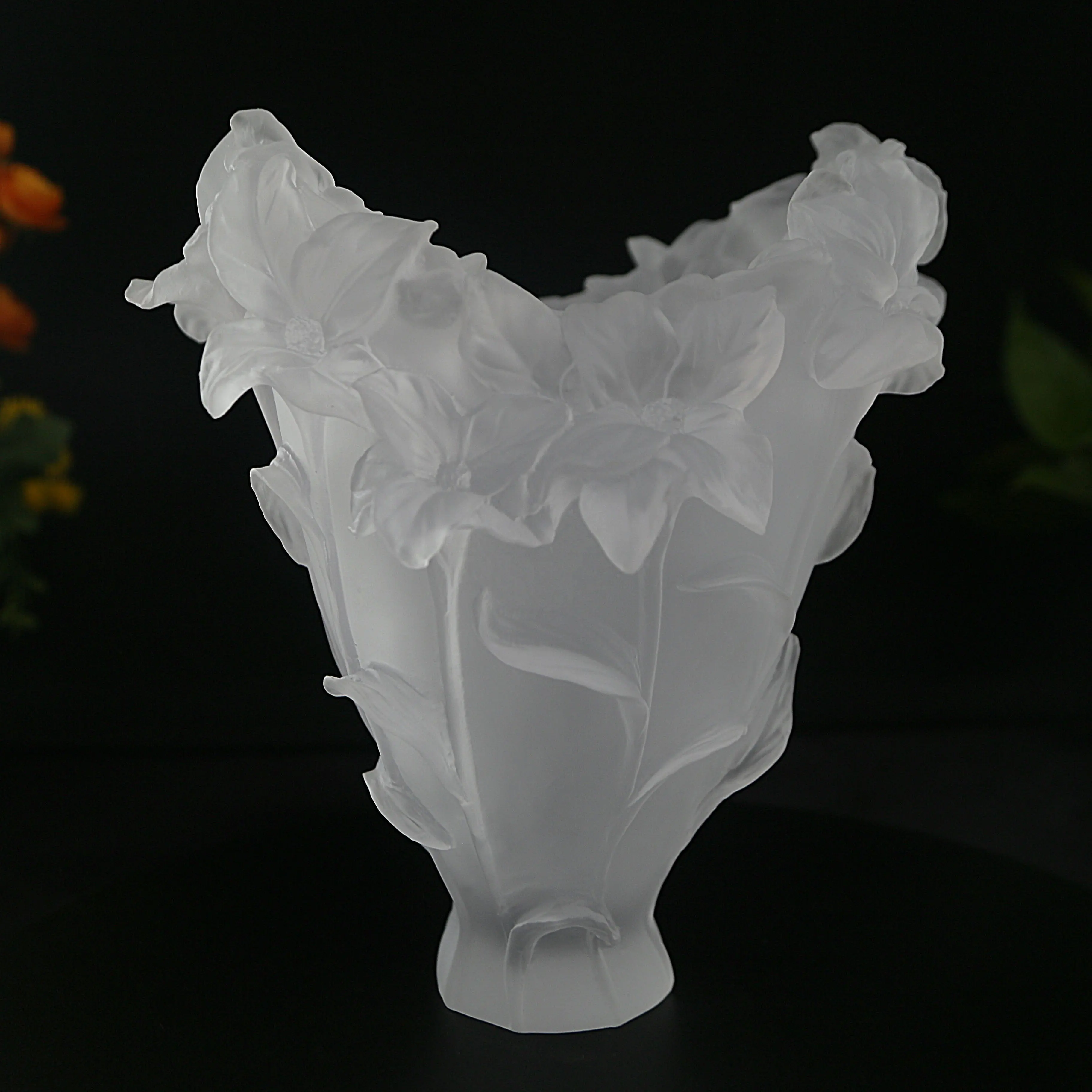 Hot Latest European Style High Grade Crystal Orchid Flower Vase For Home Decoration Wedding Hotel Or Office