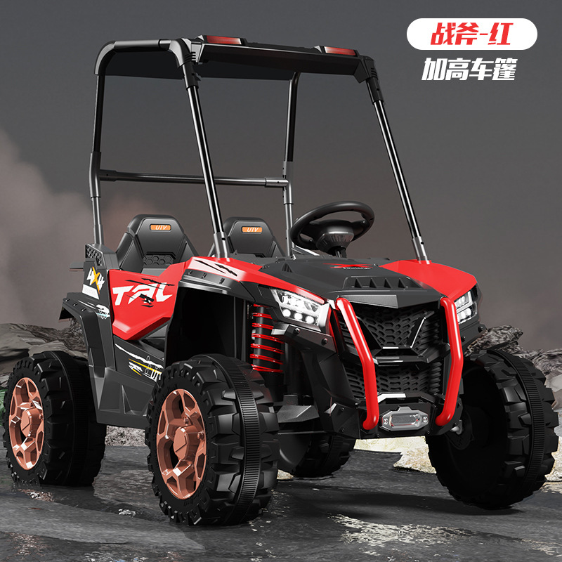 Red 12a soft-wheeled soft-seat carriage with canopy