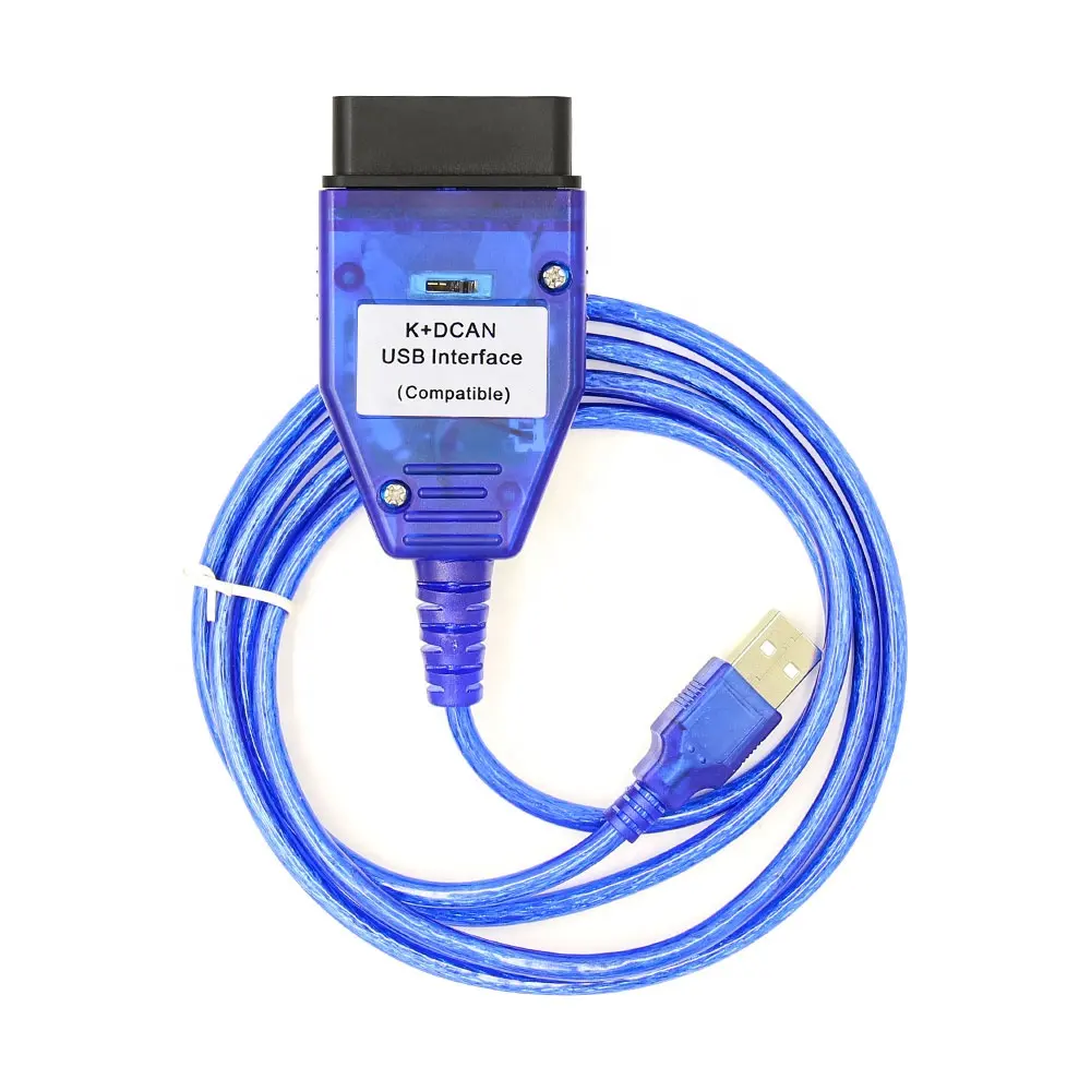 כחול K DCAN USB ממשק עם מתג אוטומטי סריקה כבל עבור BMW K + DCAN רכב אבחון כבל