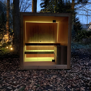Luxury Handcrafted Square Sauna Room Made of Canadian Hemlock or Red Cedar Equipped With <strong>Advanced</strong> Control <strong>System</strong> - Product Image 4