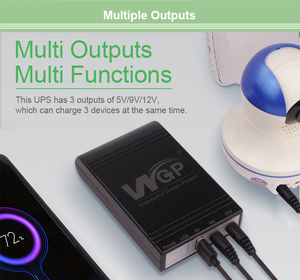 WGP Mini UPS <strong>INPUT</strong> 12V <strong>OUTPUT</strong> 5V/9V/12V Available Capacity Over 30Wh Uninterruptible Power Supply for Webcam Router <strong>Modem</strong> - Product Image 6