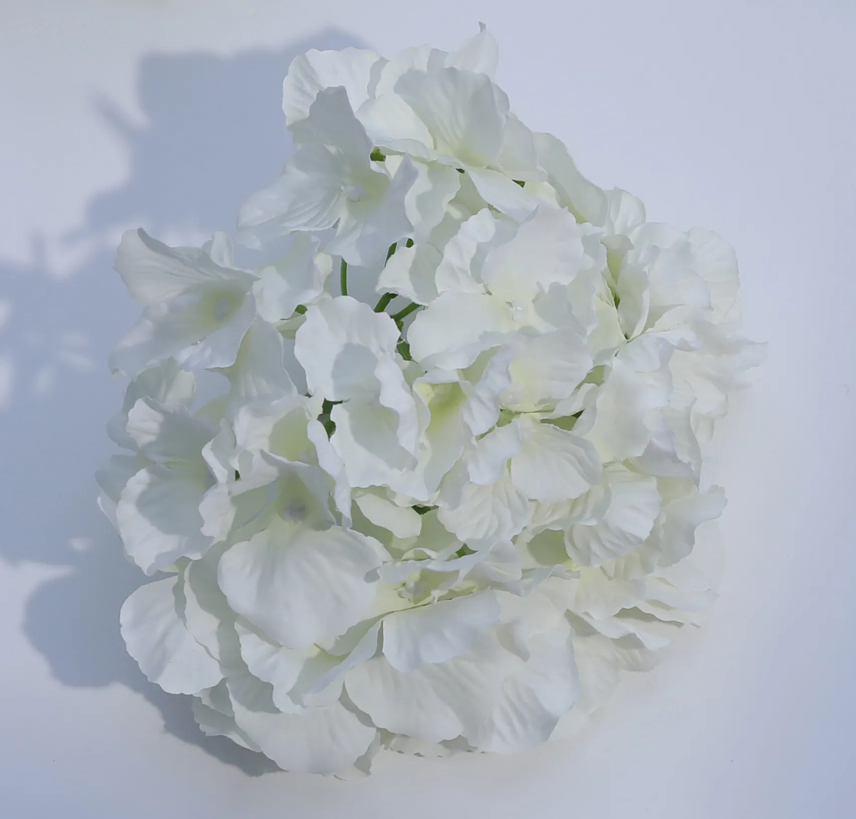 Cabeza de flor de hortensia grande, cabezas de hortensia Artificial blanca, 54 pétalos para decoración del hogar de boda, venta al por mayor, 20CM