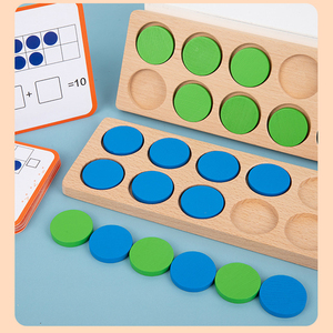 木製番号パズルソーティングモンテッソーリおもちゃ形状ソーティングカウントゲーム就学前の数学学習おもちゃ幼児用 - Product Image 6
