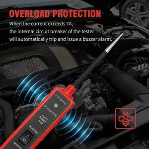 Probador de sonda de circuito de potencia de coche 6-24V CC LUZ DE PRUEBA cortocircuito componente de coche polaridad eléctrica identificar probador de continuidad - Product Image 5