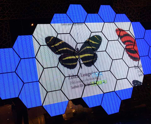 Decorazione di alta qualità esagonale LED luce notturna P1.875 colore pieno 533mm esagonale LED schermo di visualizzazione con telecomando - Product Image 5