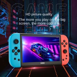 X80 7インチハンドヘルドPSPゲームコンソールGBAペットエルフ大画面デュアルリモコンPS1アーケードポケットゲームプレーヤー - Product Image 2