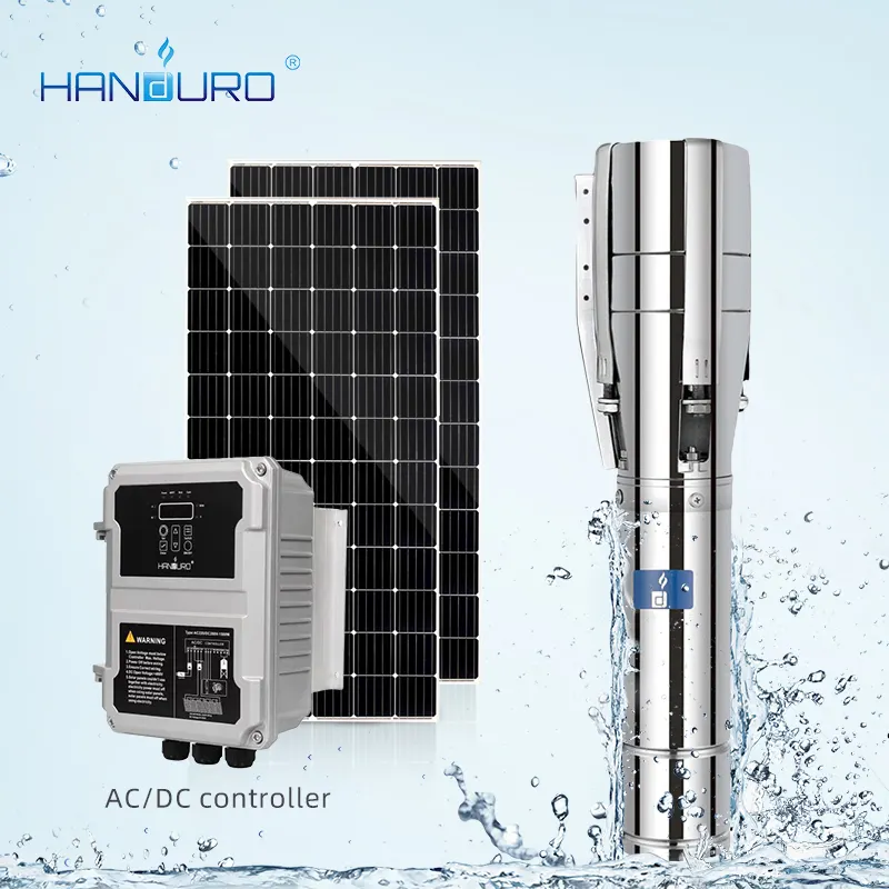 220V 2200w 36m3/h 38m AC/DC solar power water pump 4/6inch stainless steel solar borehole water pump
