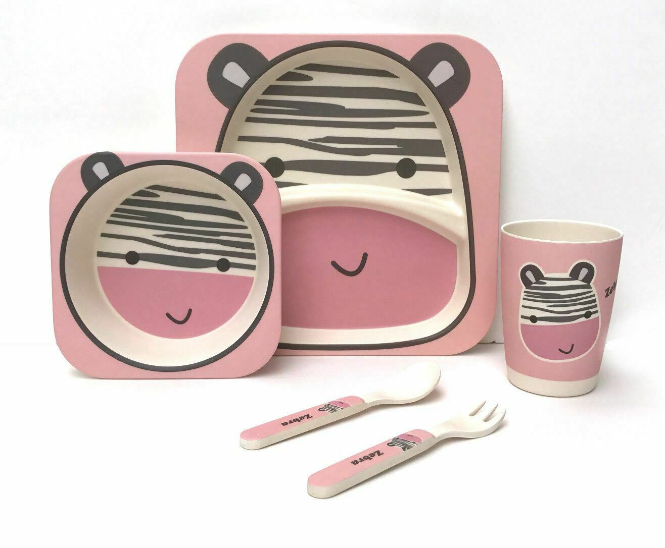 Adorable Children Bamboo Fiber Biodegradable Tableware Kids Set For Kids