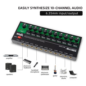 Metal 6.35mm TRS/TS <strong>Input</strong> <strong>Interface</strong> 10 Channel Stereo <strong>Audio</strong> Mixer Mini Sound Mixer with TYPE-C 5V Power Supply - Product Image 6