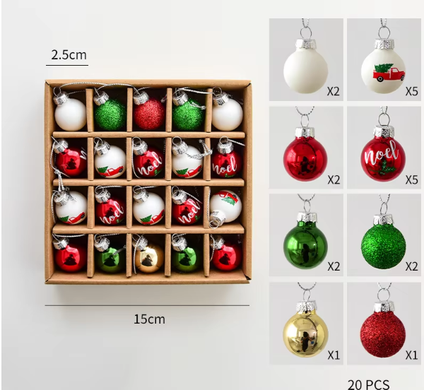 Boule de Noël colorée pour voiture, verte