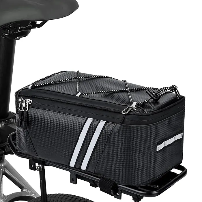 حقيبة رف دراجة خلفية مخصصة من المصنع مع غطاء للمطر، حقيبة دراجة مقاومة للماء سلة دراجة 7L/9L/10L/12L