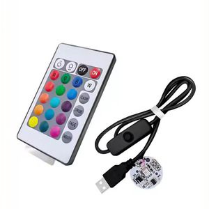 RGB LED Light Board DC 5V USB potenza ingresso gradiente colori 1 metro nero o bianco cavo telecomando 3W SMD Chip - Product Image 2