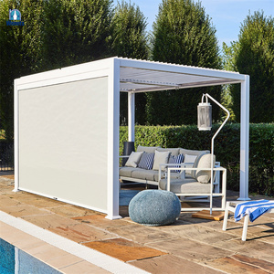 Luxury Weatherproof Aluminum <strong>Gazebo</strong> with Built-in Lighting &amp; Auto-Close Feature - Perfect for Relaxation &amp; Entertainment - Product Image 1