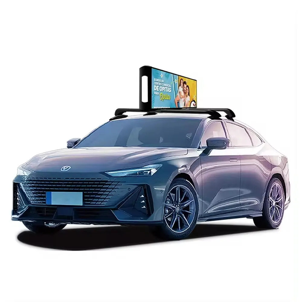 Panneau d'affichage à Led Bluetooth pour voiture Écran Lcd pour taxi publicitaire 4G Affichage à Led mobile pour taxi numérique Panneau publicitaire sur le toit