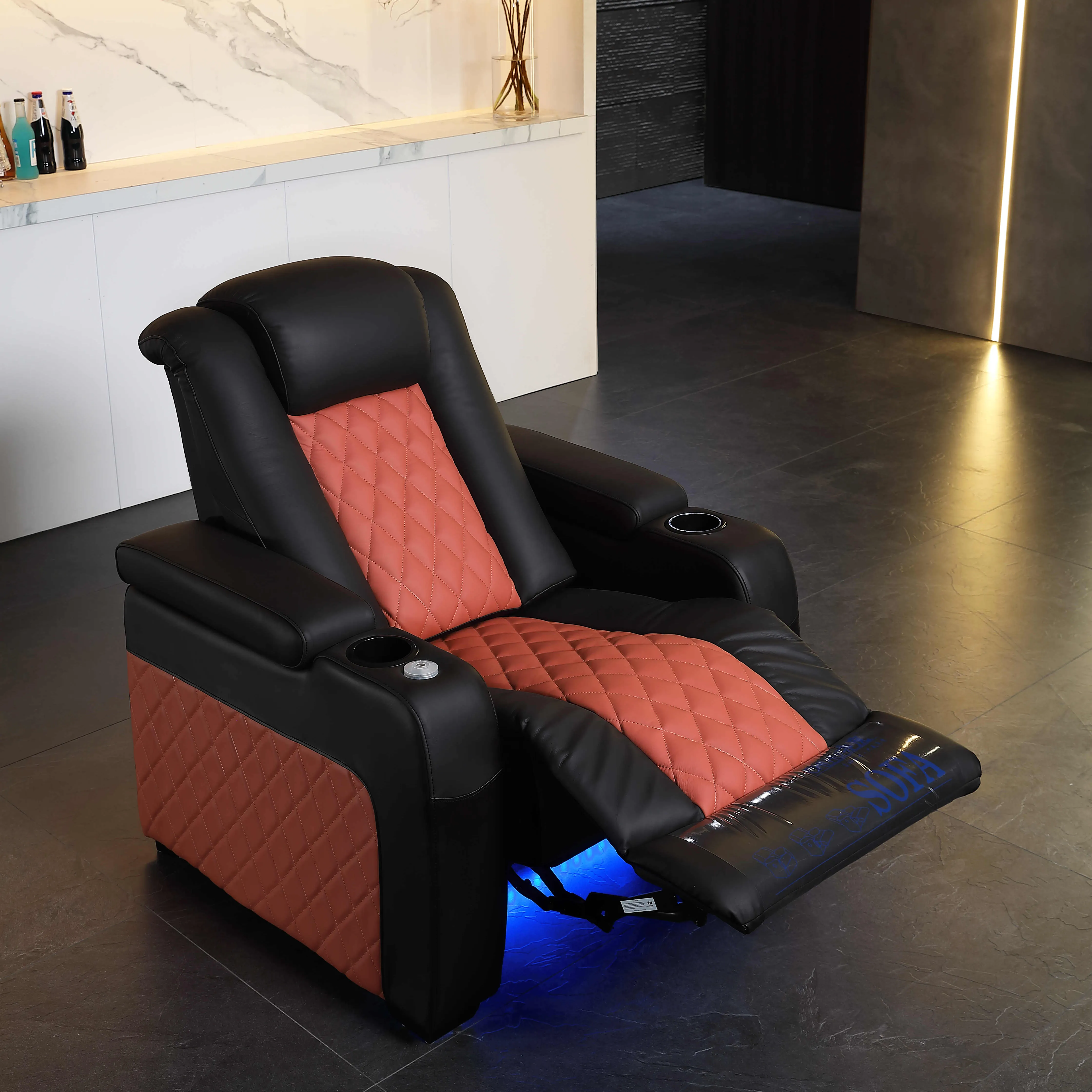 Silla médica eléctrica reclinable para cine en casa, sillón reclinable con soporte para taza