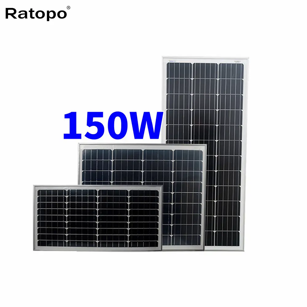 Ratopo sử dụng nhà perc panel năng lượng mặt trời 150W nửa di động Monocrystalline silicon năng lượng mặt trời giá Panel