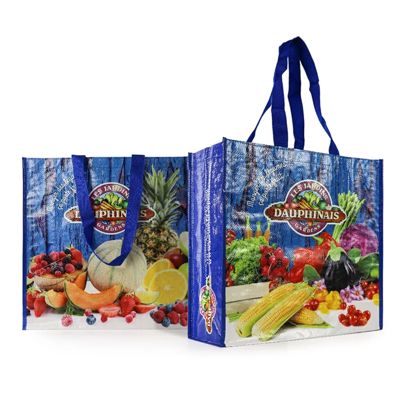 卸売カスタムロゴプリント環境にやさしいリサイクル可能な不織布PPラミネートトートショッピングバッグ再利用可能な食料品ハンドバッグ