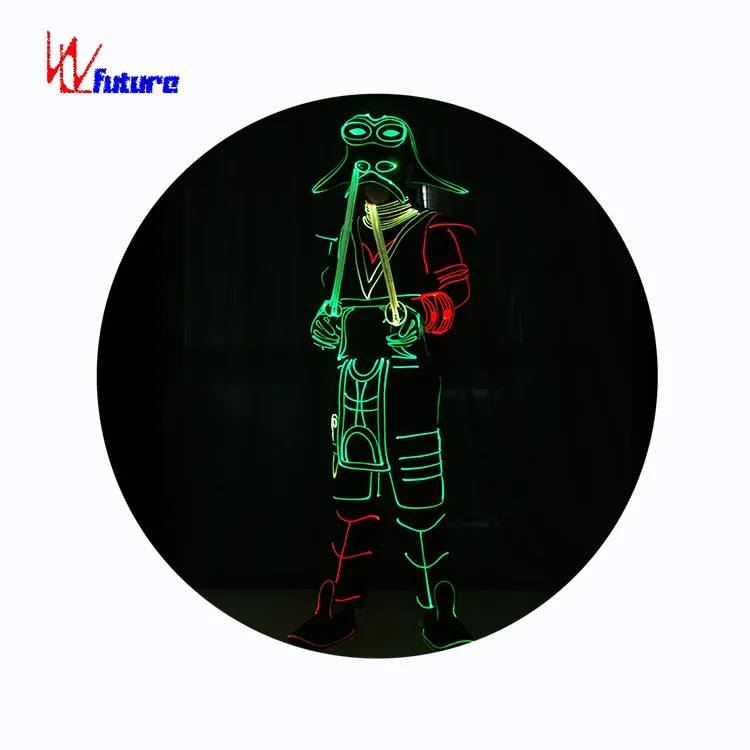 Casco Tron LED Traje general tradicional Figura de mito Ropa de rendimiento Luz de fibra óptica Trajes de baile Tron