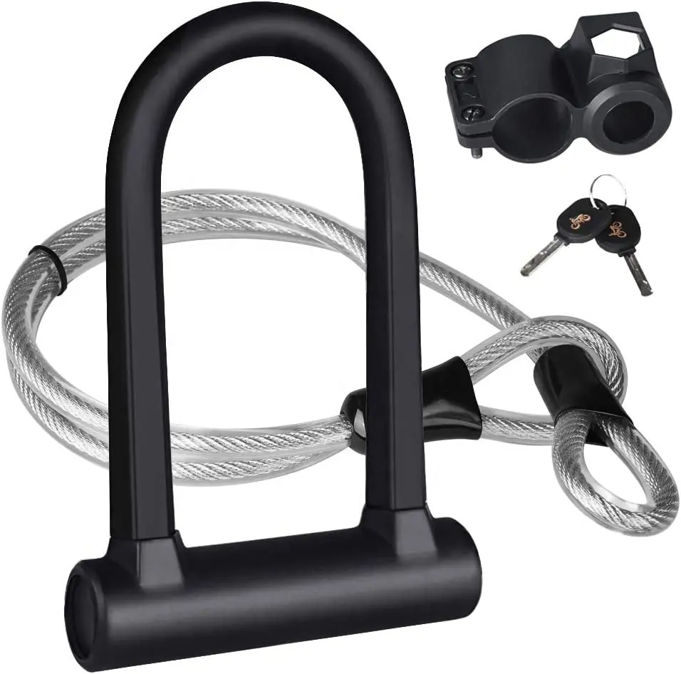 UMEDO Heavy Duty antifurto E-Bike Mountain Bike Road Bike U Lock con grillo da 16mm 4ft lunghezza cavo di sicurezza U Bolt Bike Lock