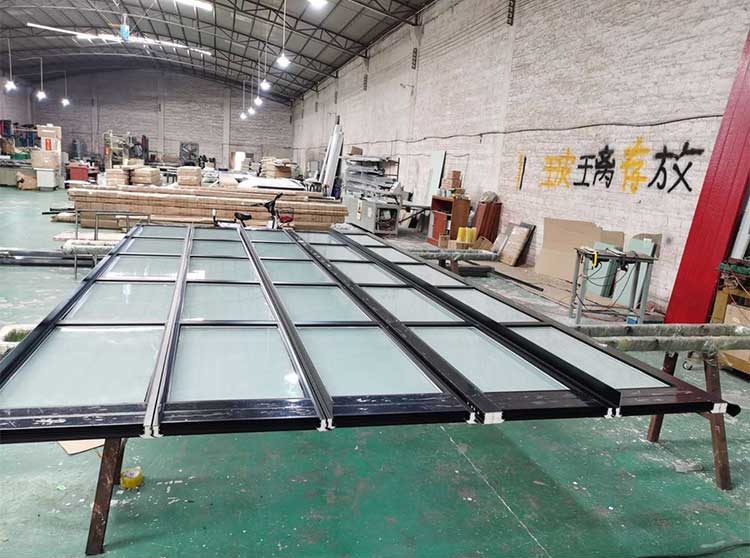 Customized glass panel aluminum frame insulated clear glass garage door