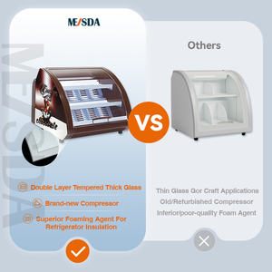 Meisda SC15สติกเกอร์ติดเคาน์เตอร์15ลิตรตู้แช่ช็อคโกแลตลูกกวาดขนาดเล็กด้านหน้ากระจกพร้อมที่ล็อคกุญแจ - Product Image 4
