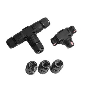 Quick Locking M20 Assembly T Type <strong>3Way</strong> Electric Wire Connector 3P IP68 Waterproof Cable Connector 16A AC <strong>Led</strong> Light Power - Product Image 5