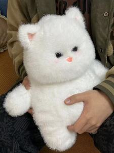 Fabrika toptan yeni beyaz kedi peluş oyuncak bebek tombul bebek kabarık peluş yumuşak beyaz kedi için doğum günü hediyesi - Product Image 4