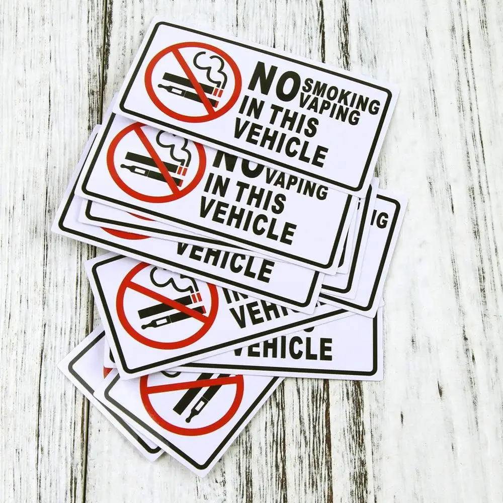 Waterproof Adhesive No Smoking Stickers Warning Sign Laminated For Ultimate UV Resistant For Outdoor Indoor