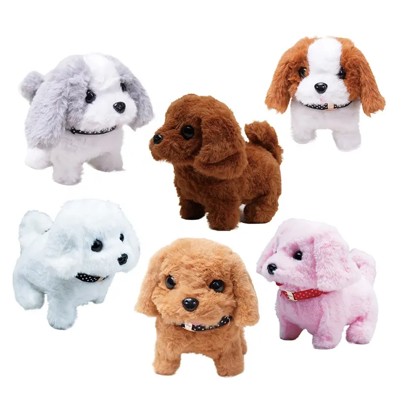 Cute Cartoon Andando Barking Dog Brinquedos De Pelúcia Elétrica E Recheado Eletrônico Puppy Dog Toy Pet Para Meninos Meninas