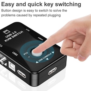SY 2 Port USB VGA <strong>KVM</strong> <strong>Switch</strong> for 2 Computers Share <strong>1</strong> Monitor Keyboard Mouse Printer 2 <strong>KVM</strong> Cables VGA <strong>KVM</strong> <strong>Switch</strong> for Keyboard