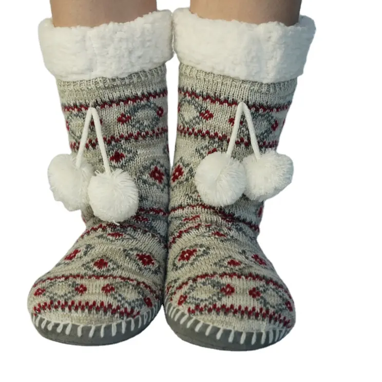 OEM cálido acogedor calcetines Mukluk botas de interior Casa de las mujeres de punto piso zapatilla calcetines de invierno