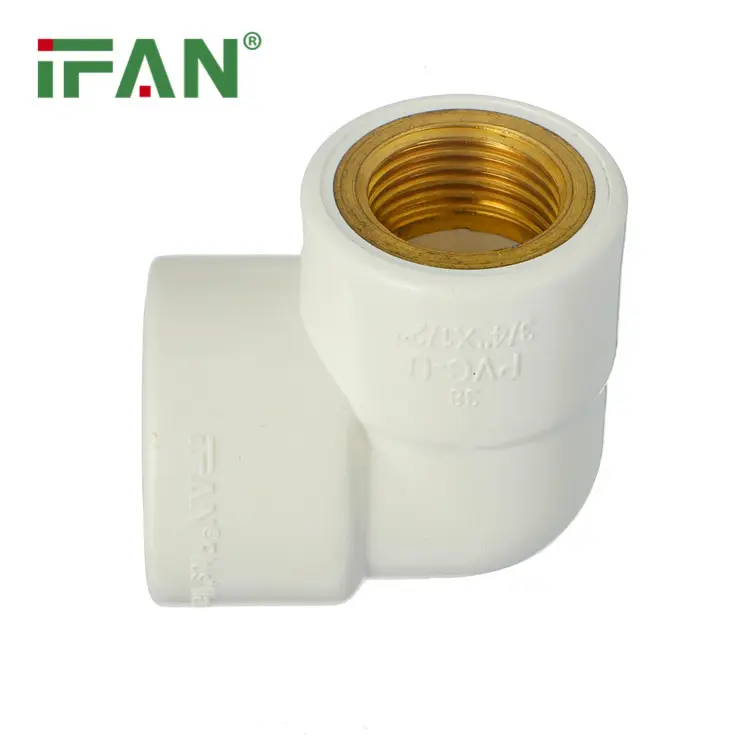 Ifan-Accesorios de fontanería de Color blanco, no tóxicos, accesorios de tubería de Pvc, Upvc, 90 grados, inserto de codo, latón