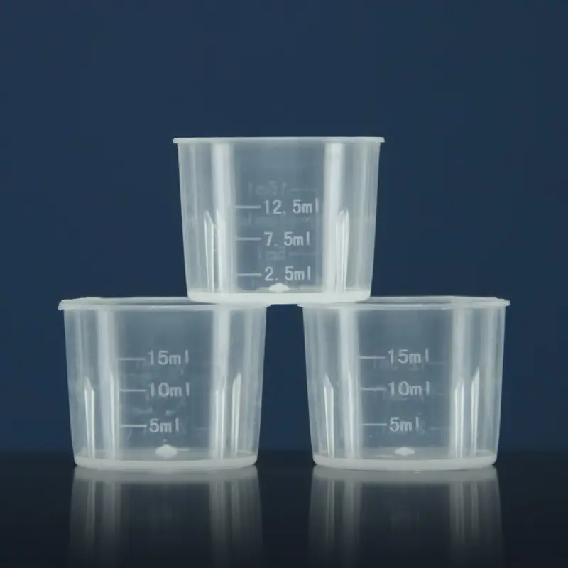 Copo De Medição De Plástico De 15Ml Pp Para Medicina Ou Cozinhar Copos De Medição De Plástico Com Escala De Medição