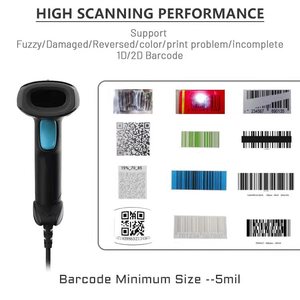 Bulk OEM <strong>QR</strong> <strong>Code</strong> 1D 2D Device Wired Handheld Barcode Scanner for Payment System - Product Image 5
