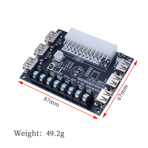 WAVGAT USB carga PC computadora de escritorio chasis fuente de alimentación ATX placa adaptadora Módulo de toma de corriente con función infrarroja IR