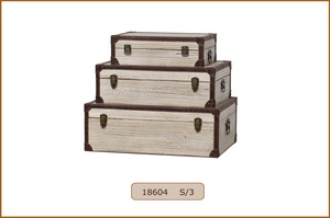 Dikdörtgen dekoratif ahşap depolama gövdeleri ve hediye ambalaj kutuları setleri - Product Image 6
